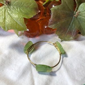 Vintage Green and Gold Toned Bracelet